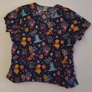 Winnie the Pooh Scrub Top Disney Scrubs Size 2XL